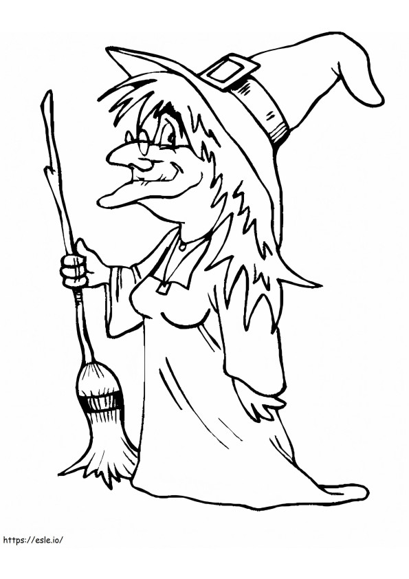 Funny Witch coloring page