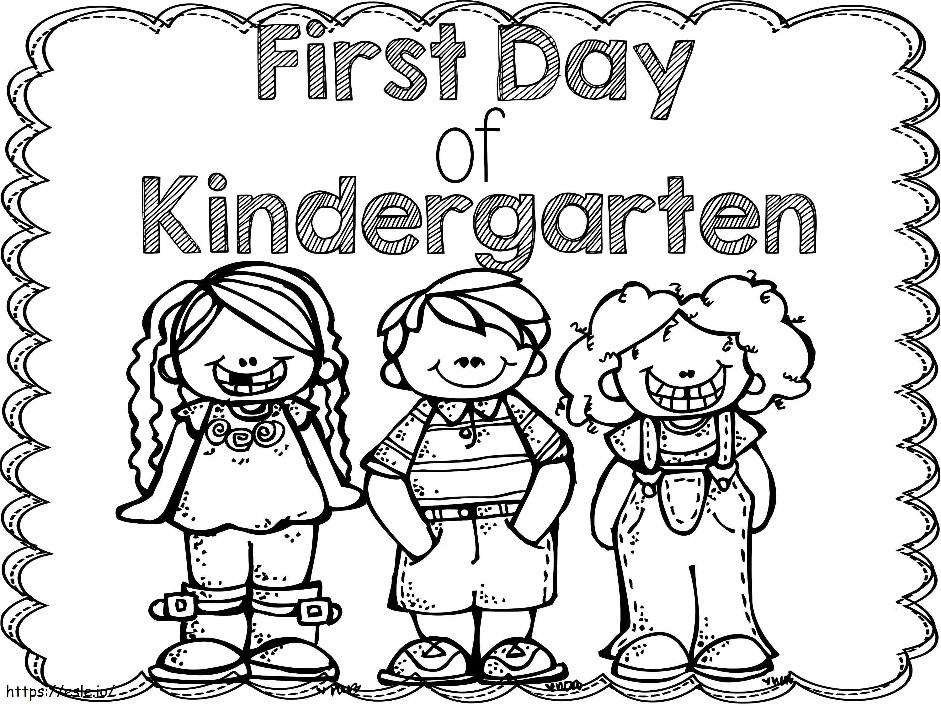 Primeiro dia no jardim de infância 1 para colorir