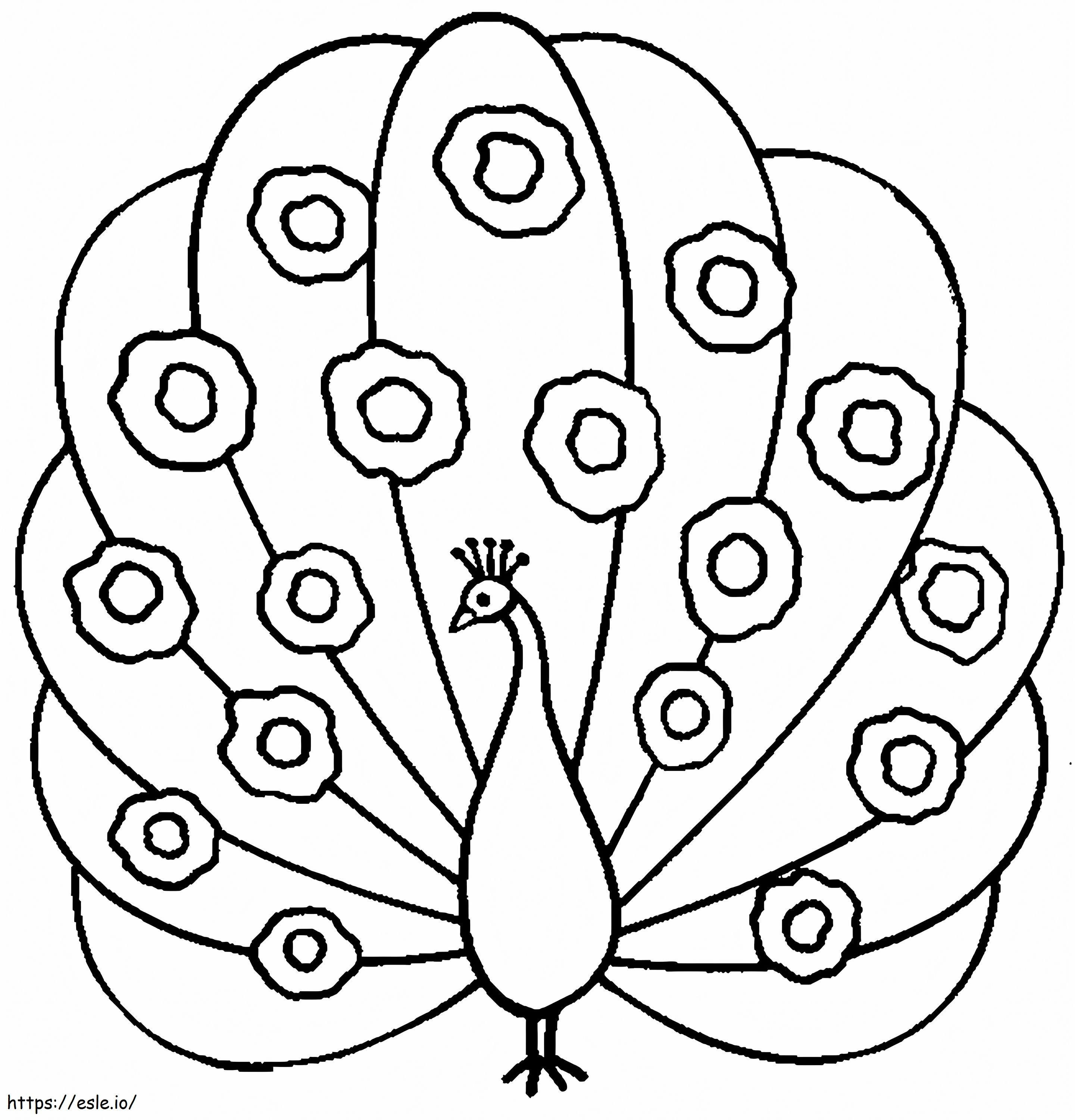 Peacock Drawing coloring page