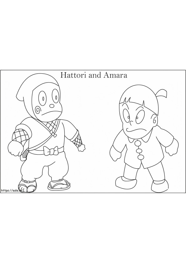 Hattori e Amara para colorir