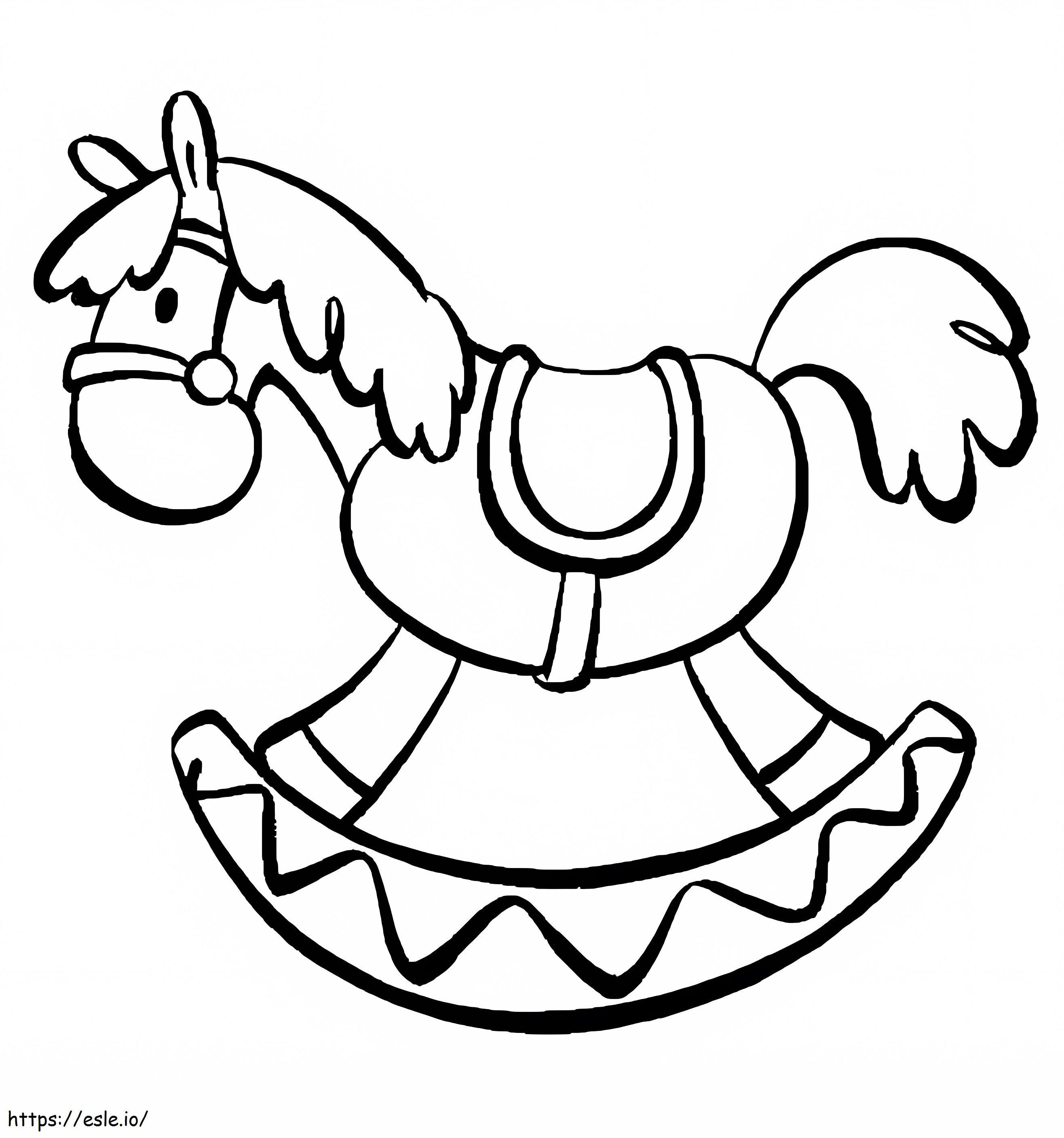 Cavalo de Balanço Engraçado para colorir