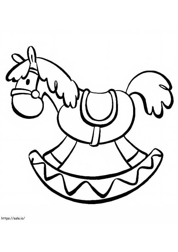 Cavalo de Balanço Engraçado para colorir