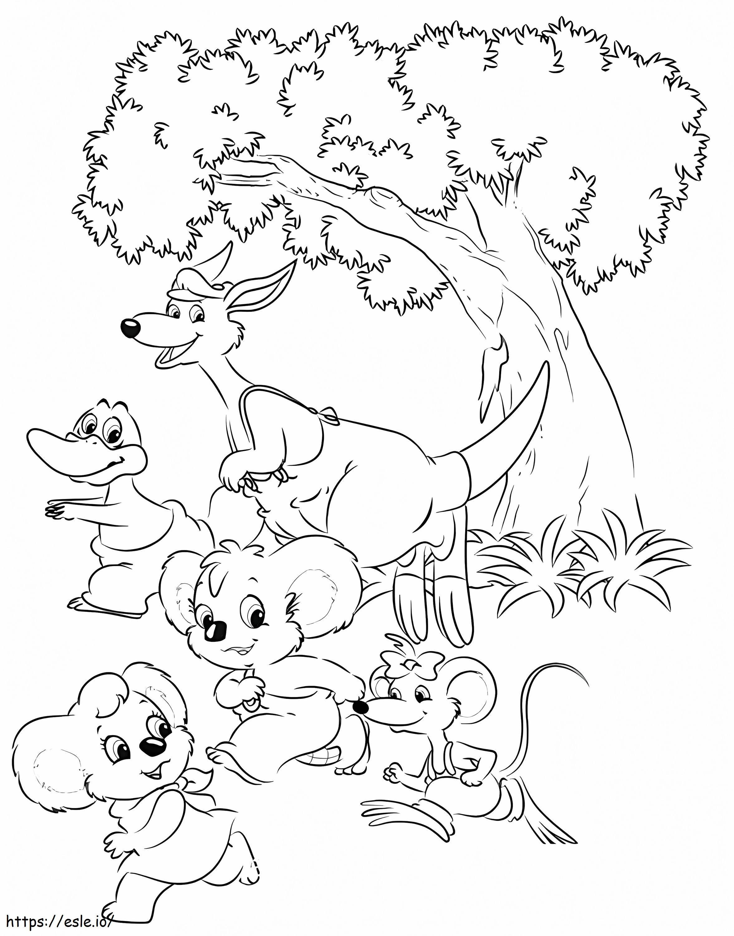 Blinky Bill Characters coloring page