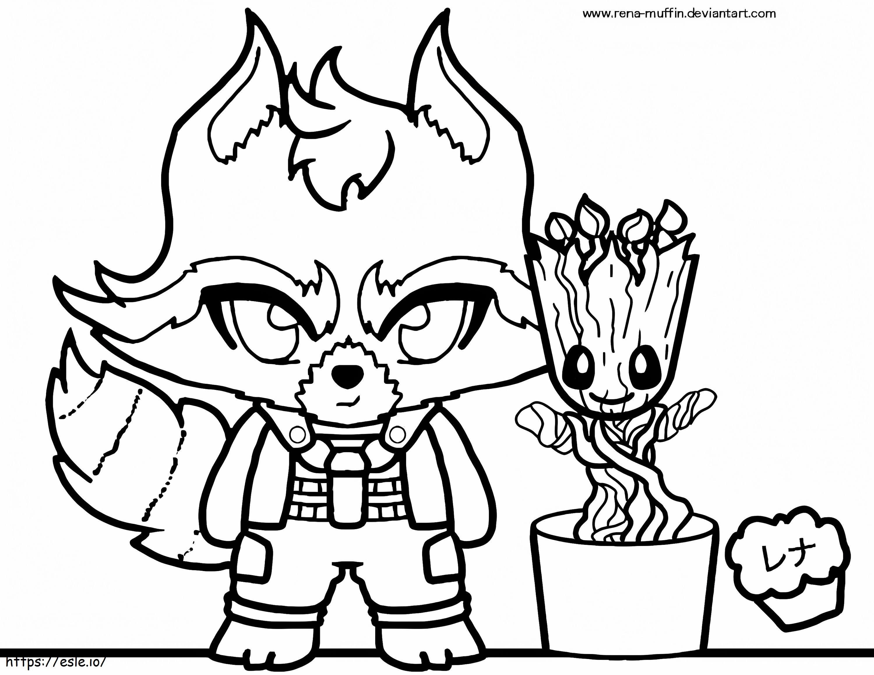 Desenhos do Groot para Imprimir e Colorir