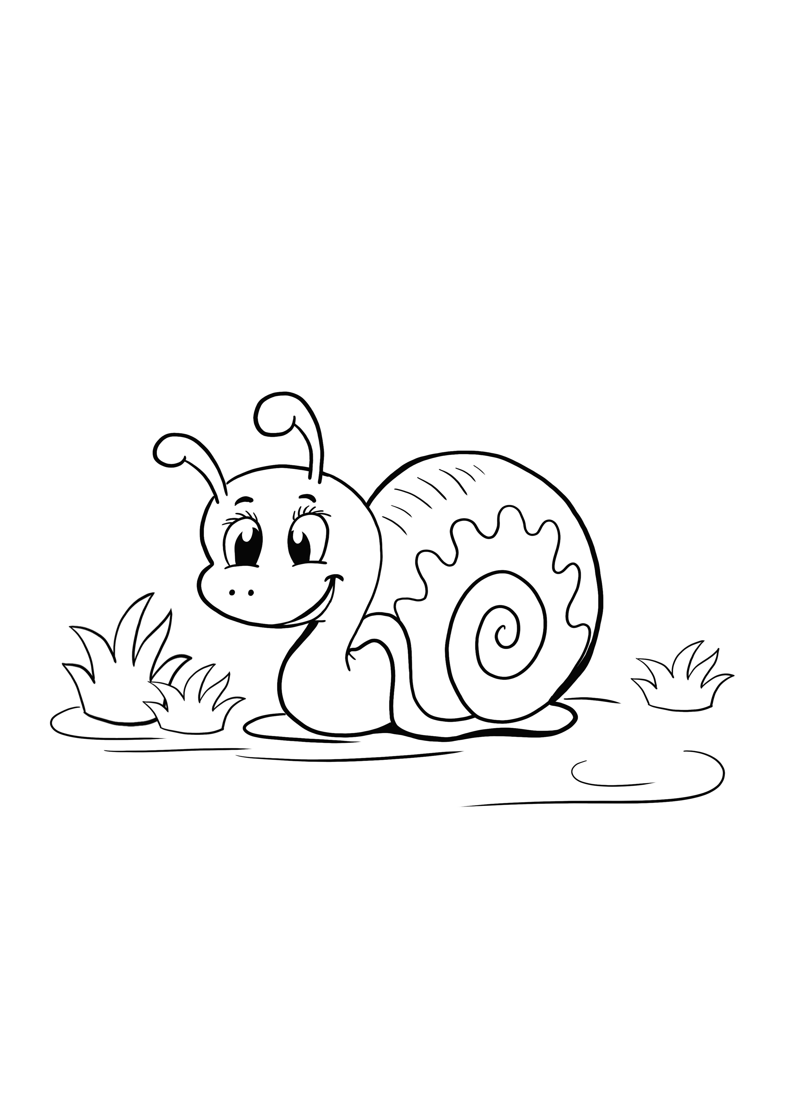 funny snail free printable and coloring page