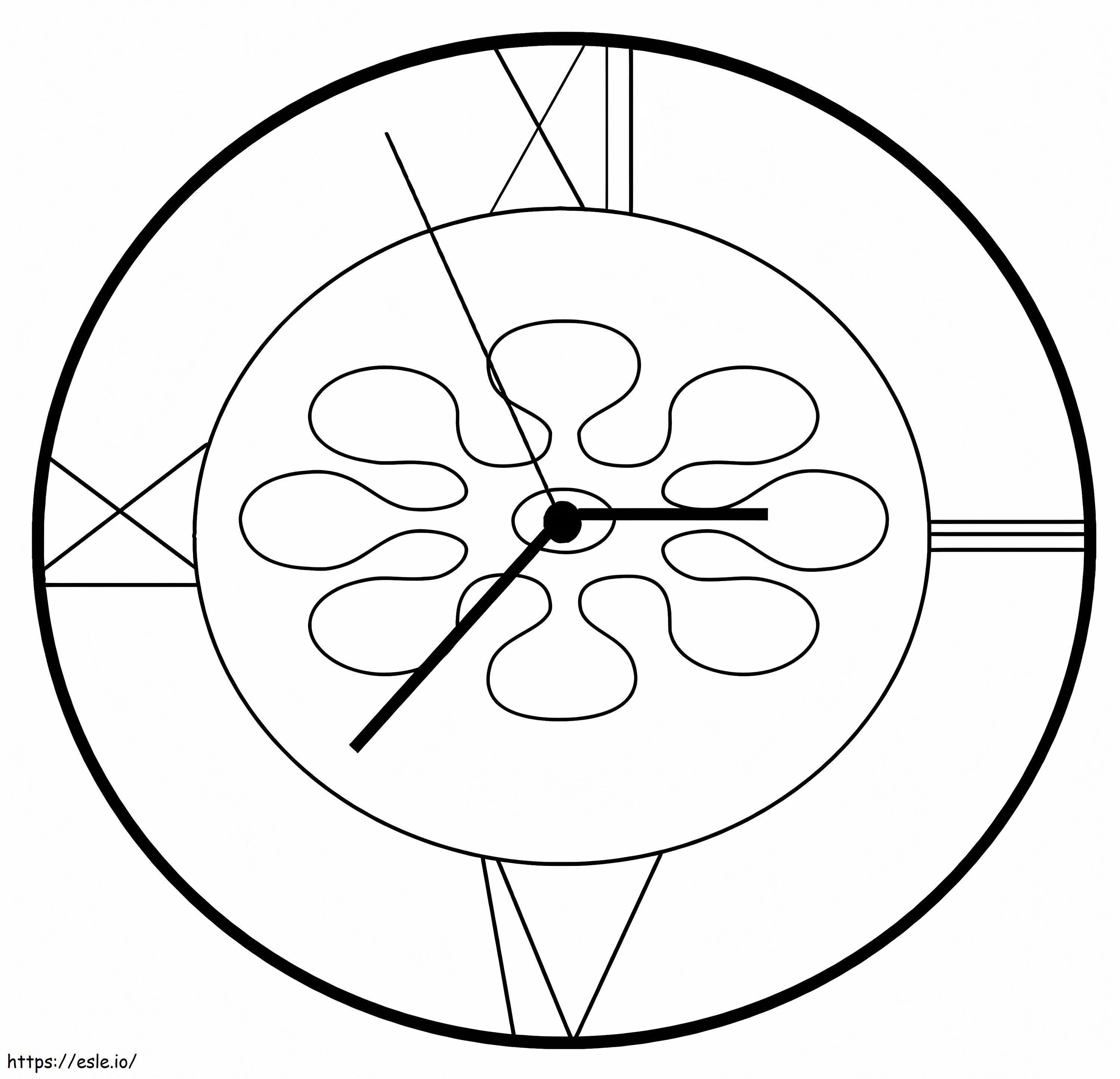 Clock 3 coloring page