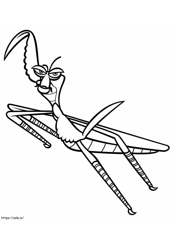 Cartoon Praying Mantis coloring page