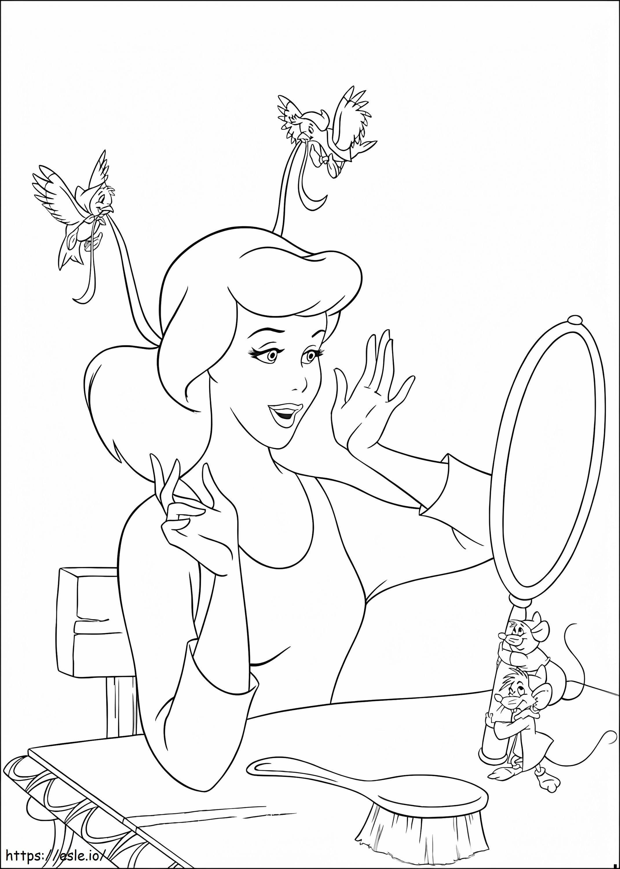 Cinderella With Her Friends coloring page