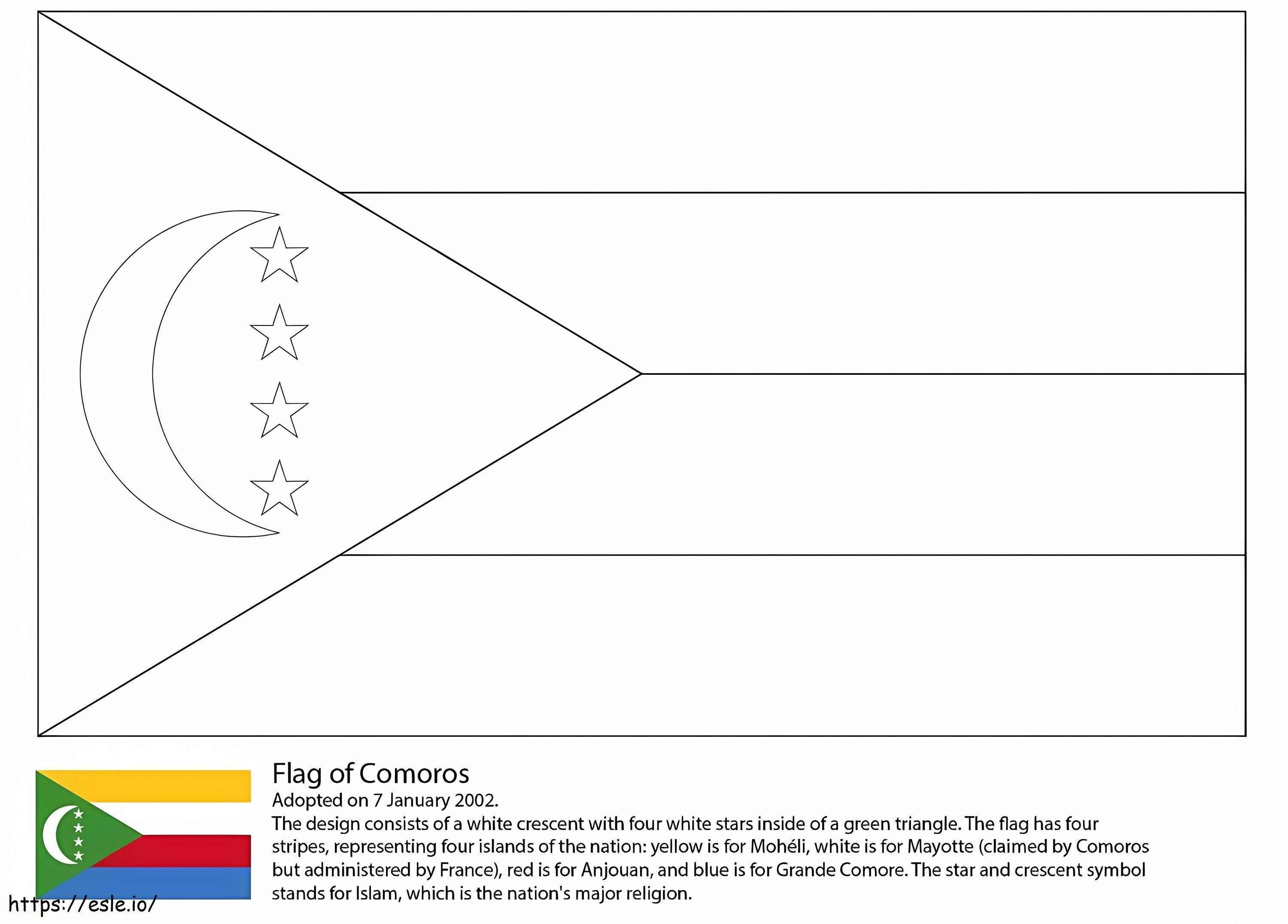  Flaga Komorów kolorowanka