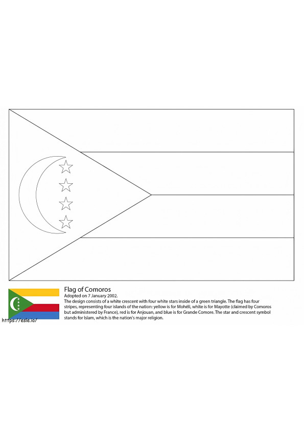  Vlag Van De Comoren kleurplaat