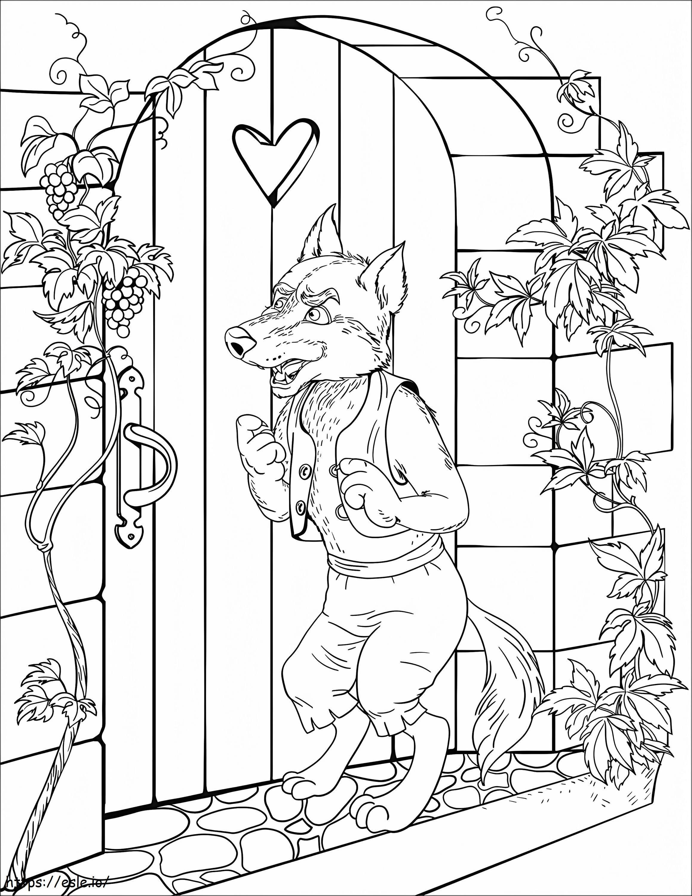 Wolf Knocks On The Door coloring page