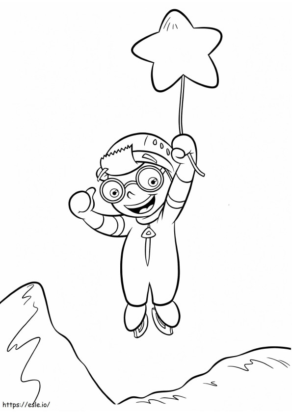 Leo Flying A4 coloring page