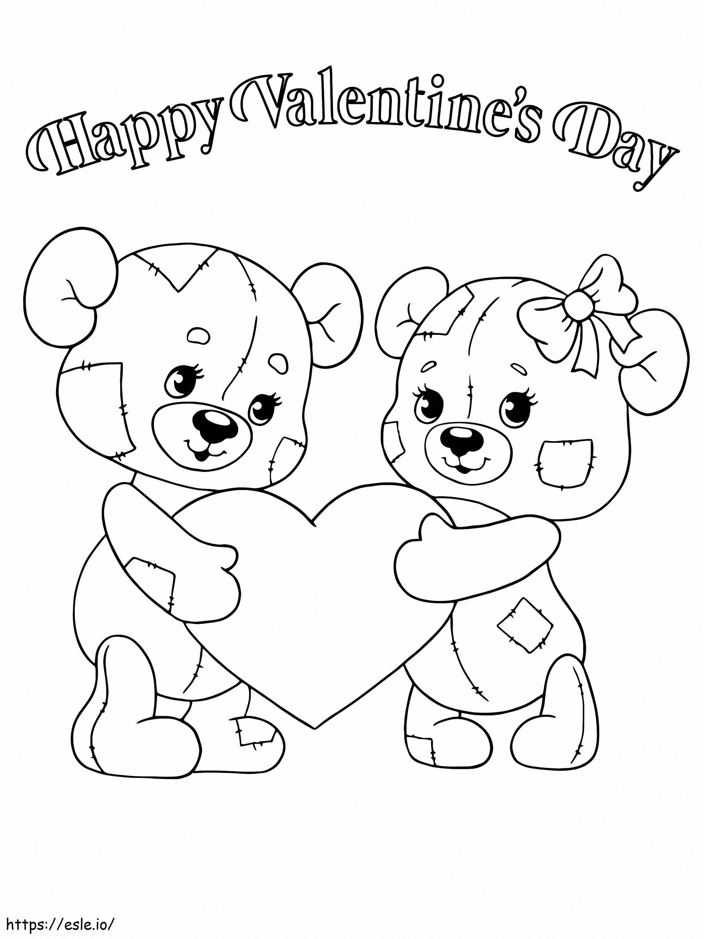 Valentijnsdag schattige beren kleurplaat kleurplaat