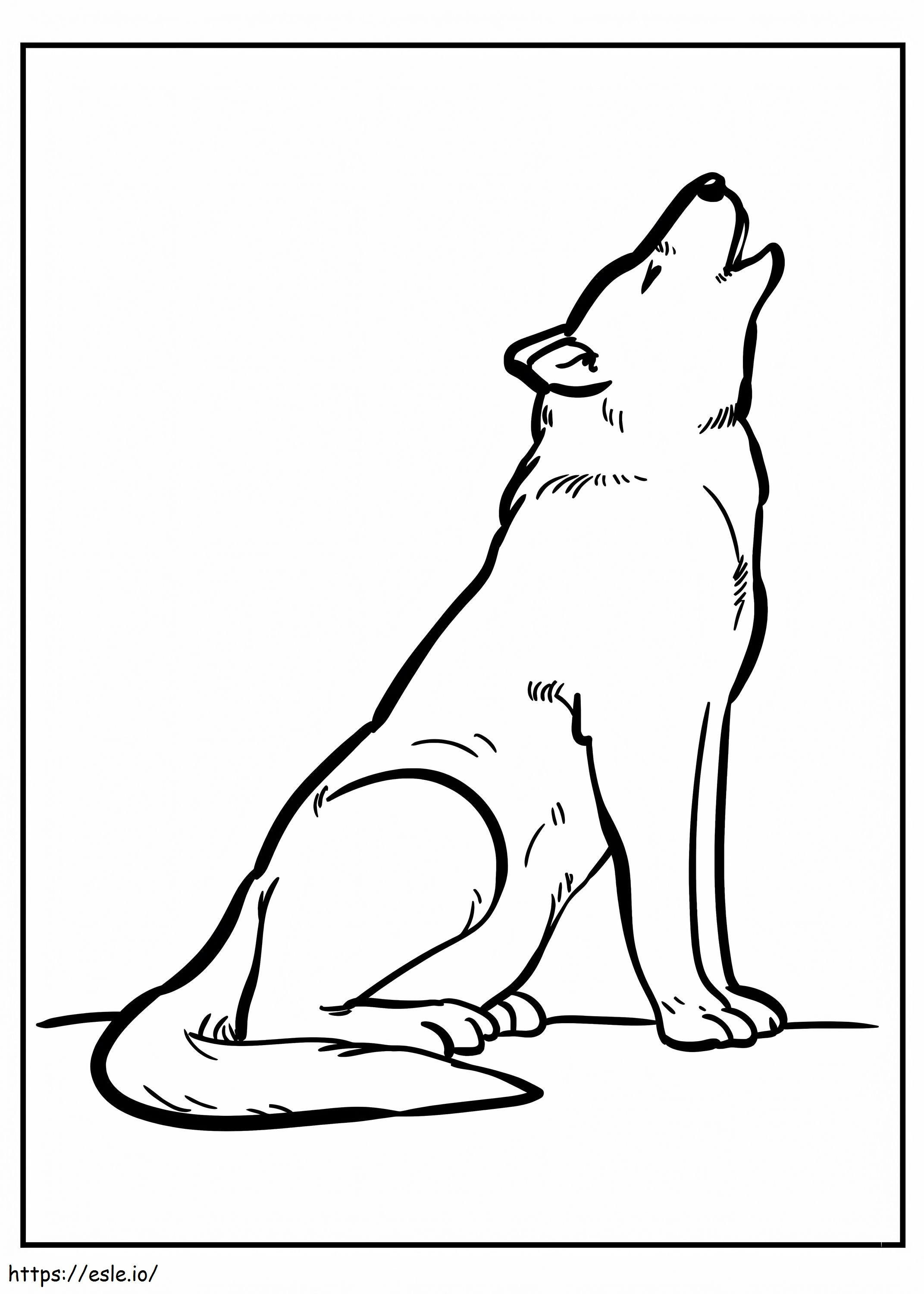 Coloriage Loup hurlant de base à imprimer dessin
