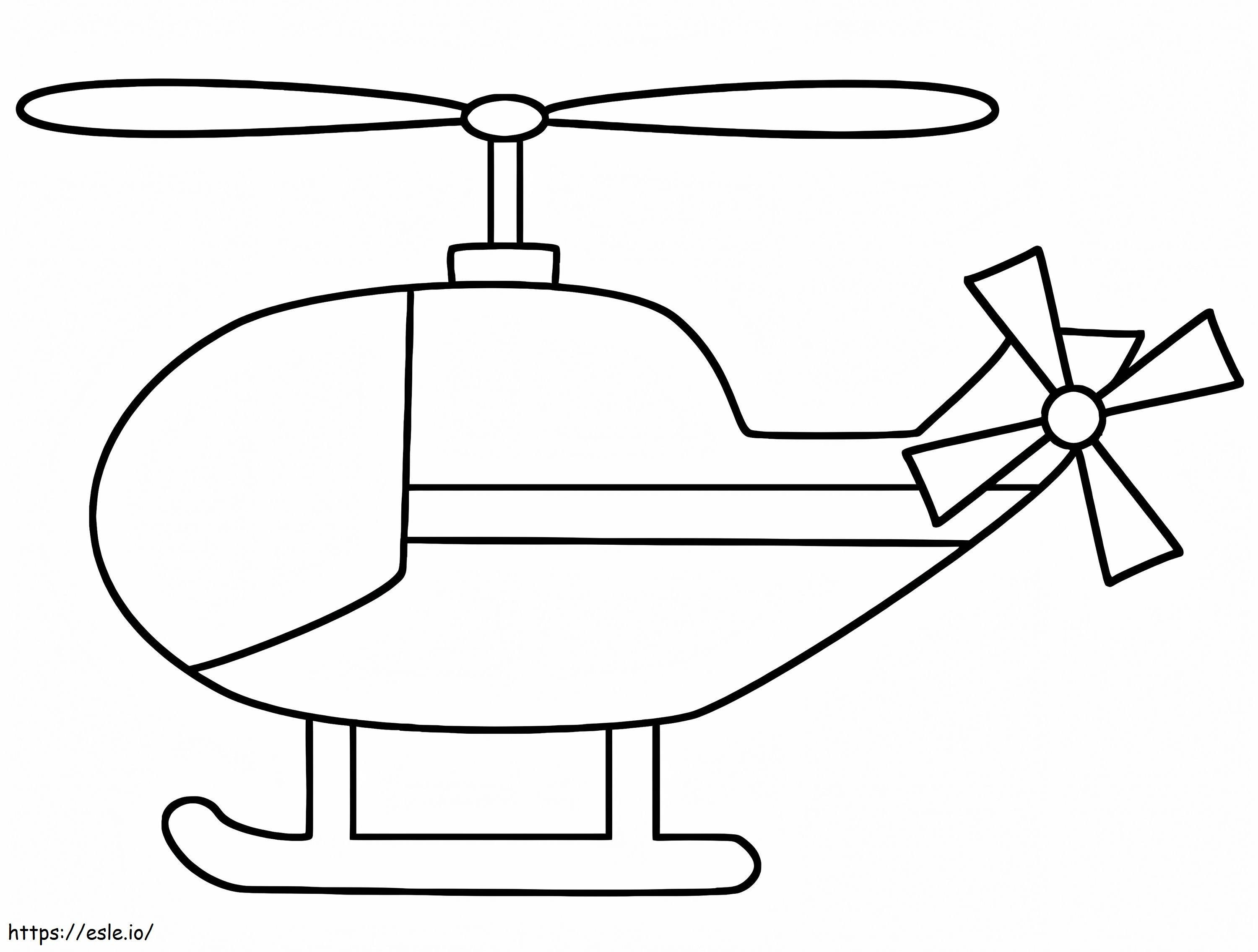 単機ヘリコプター ぬりえ - 塗り絵
