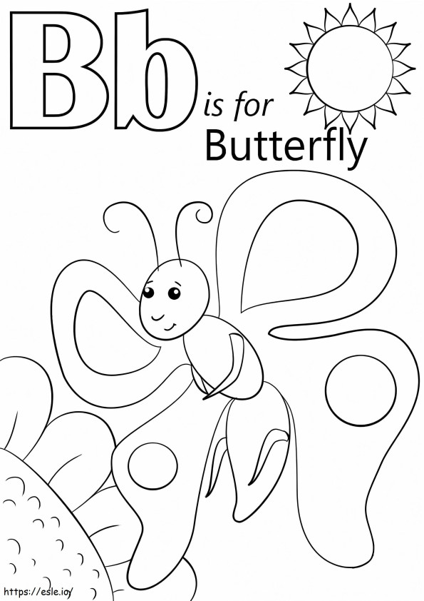 Butterfly Letter B coloring page