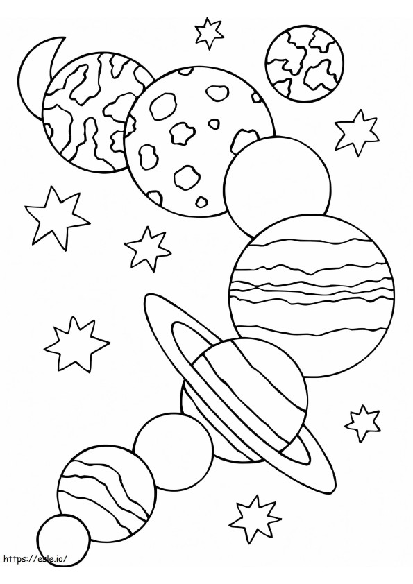 Coloriage Bonnes planètes à imprimer dessin