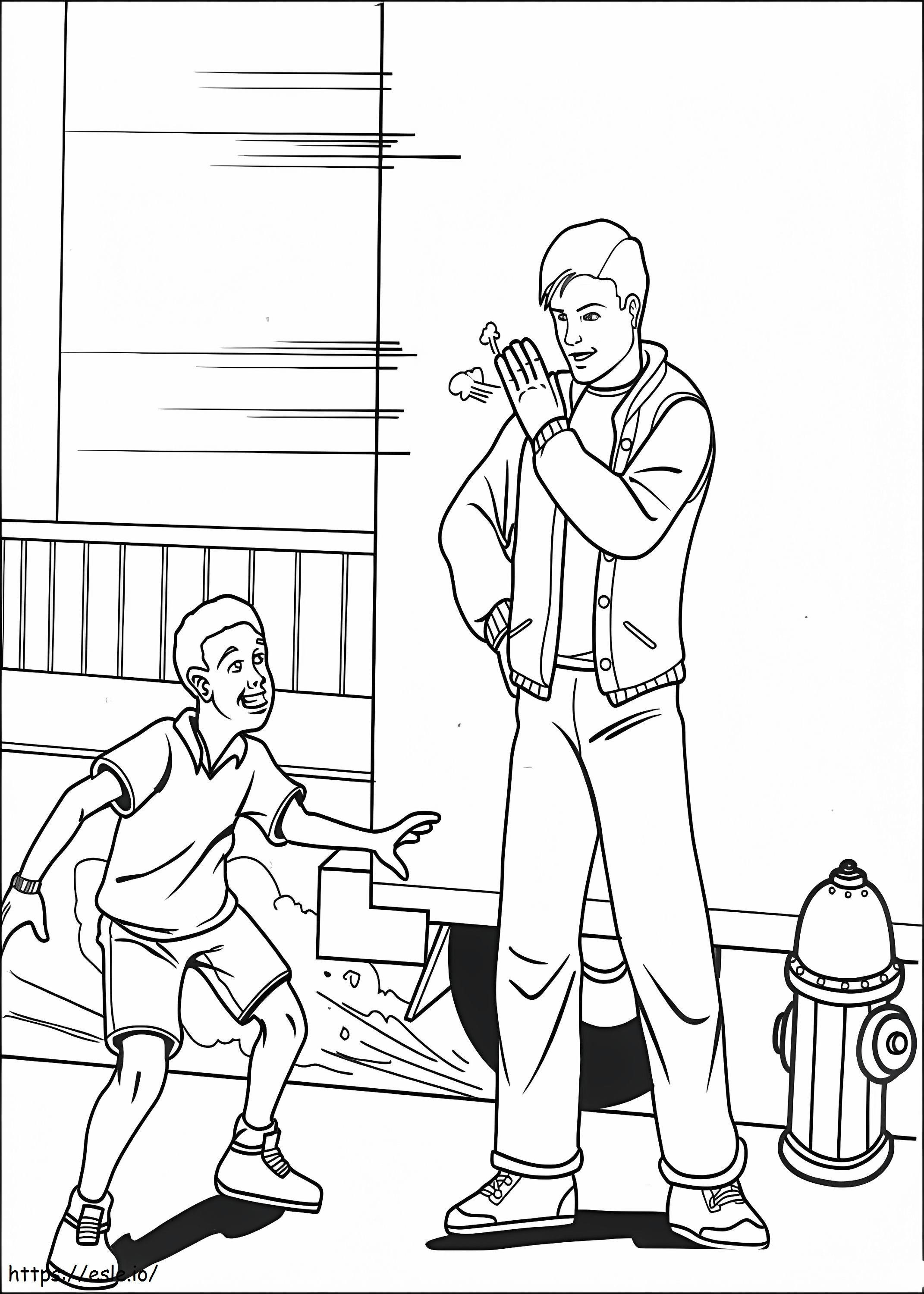 Peter Parker And A Boy coloring page