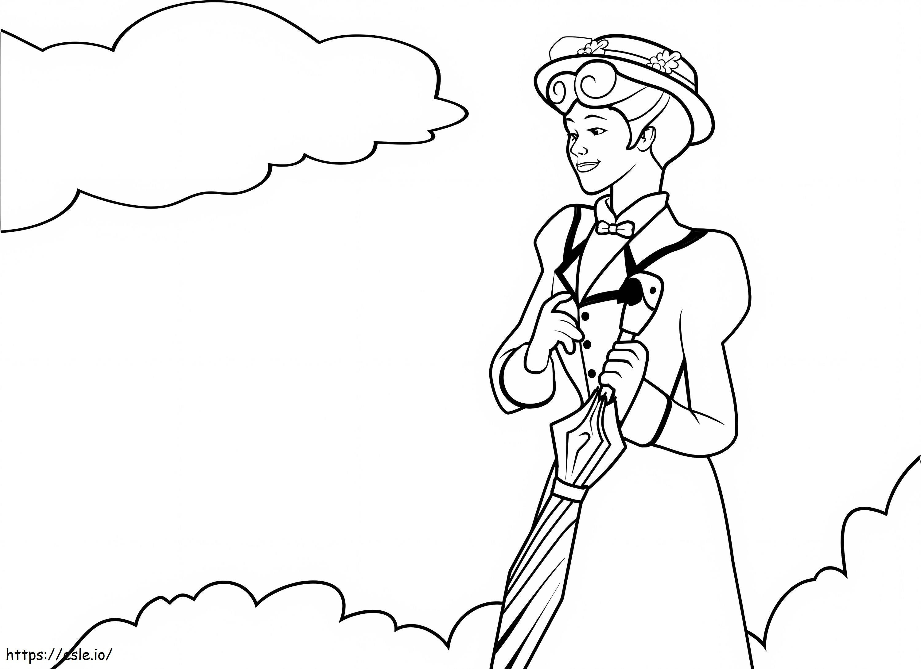 Mary Poppins 8 para colorir