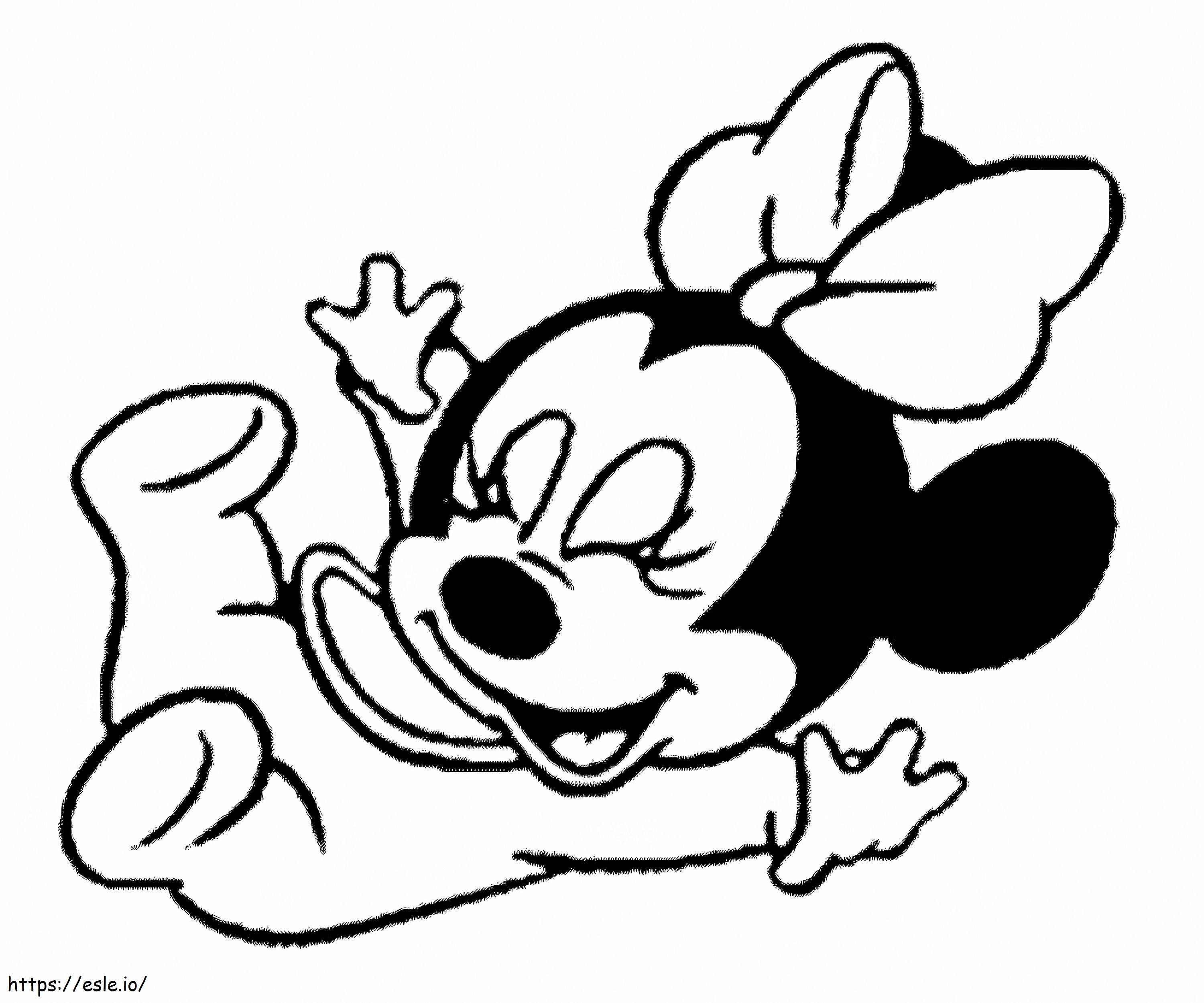 Bebé divertido Minnie Mouse para colorear