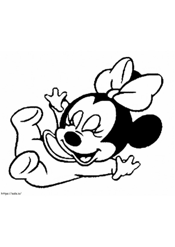 Coloriage Amusant Bébé Minnie Mouse à imprimer dessin