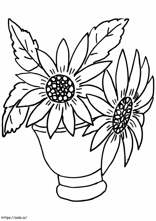 Sunflowers Vase coloring page