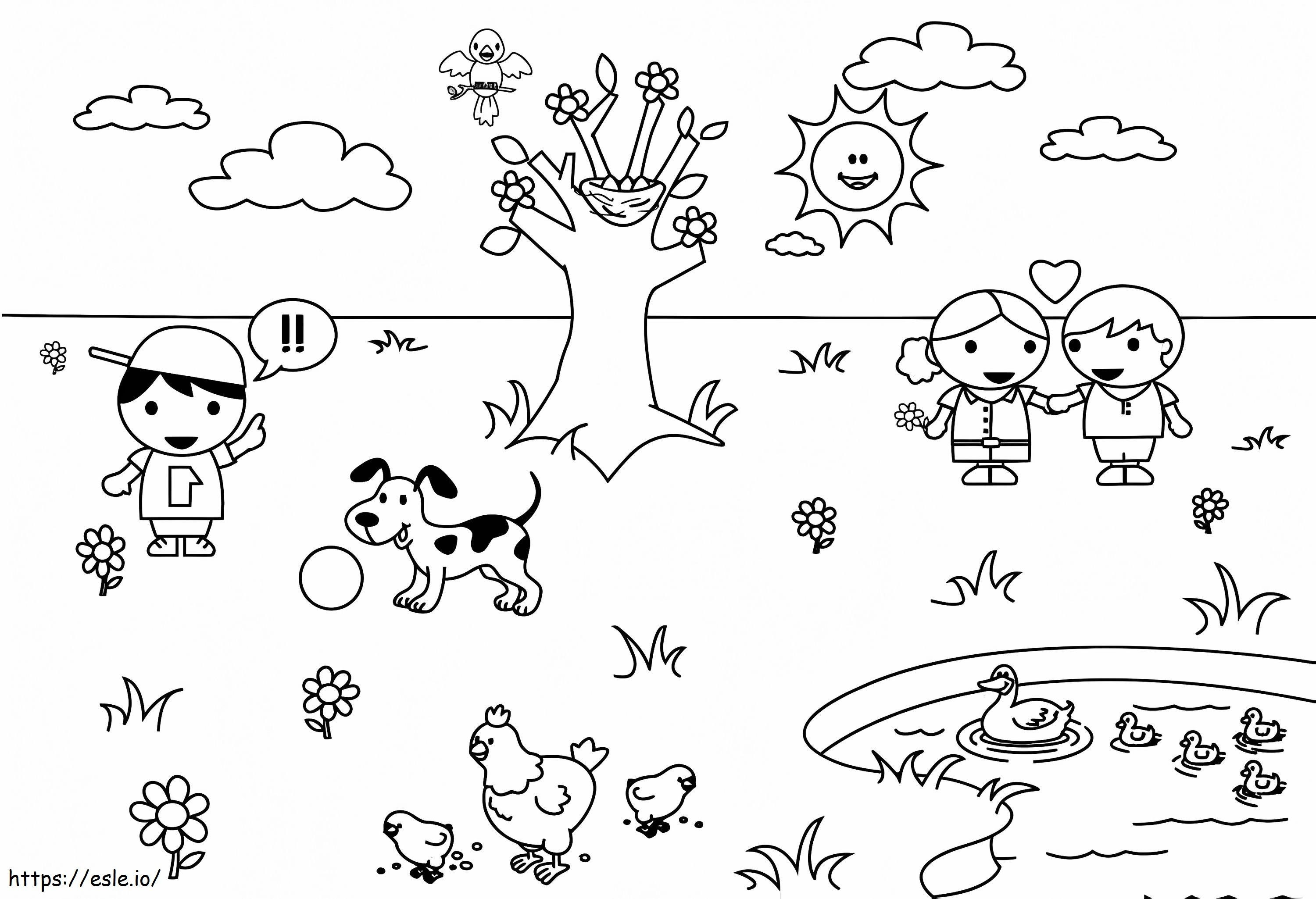 Spring Weather coloring page