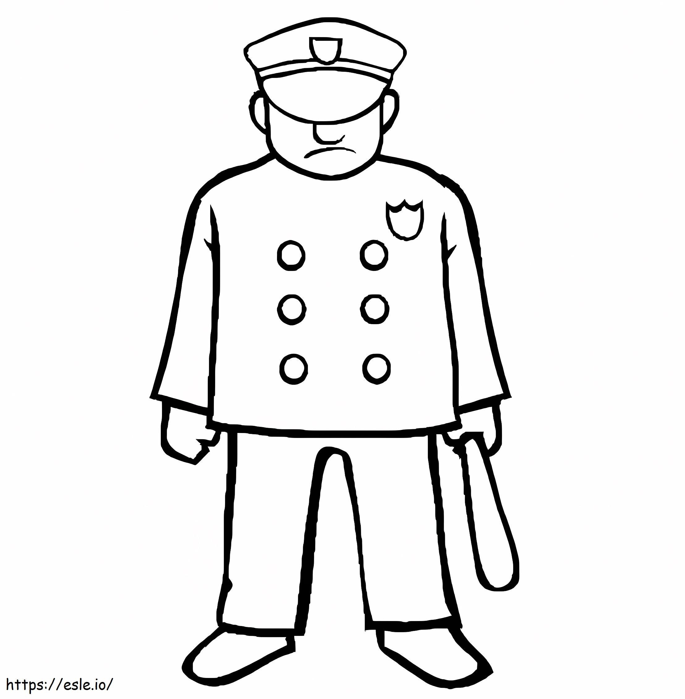 Desenho básico da polícia para colorir