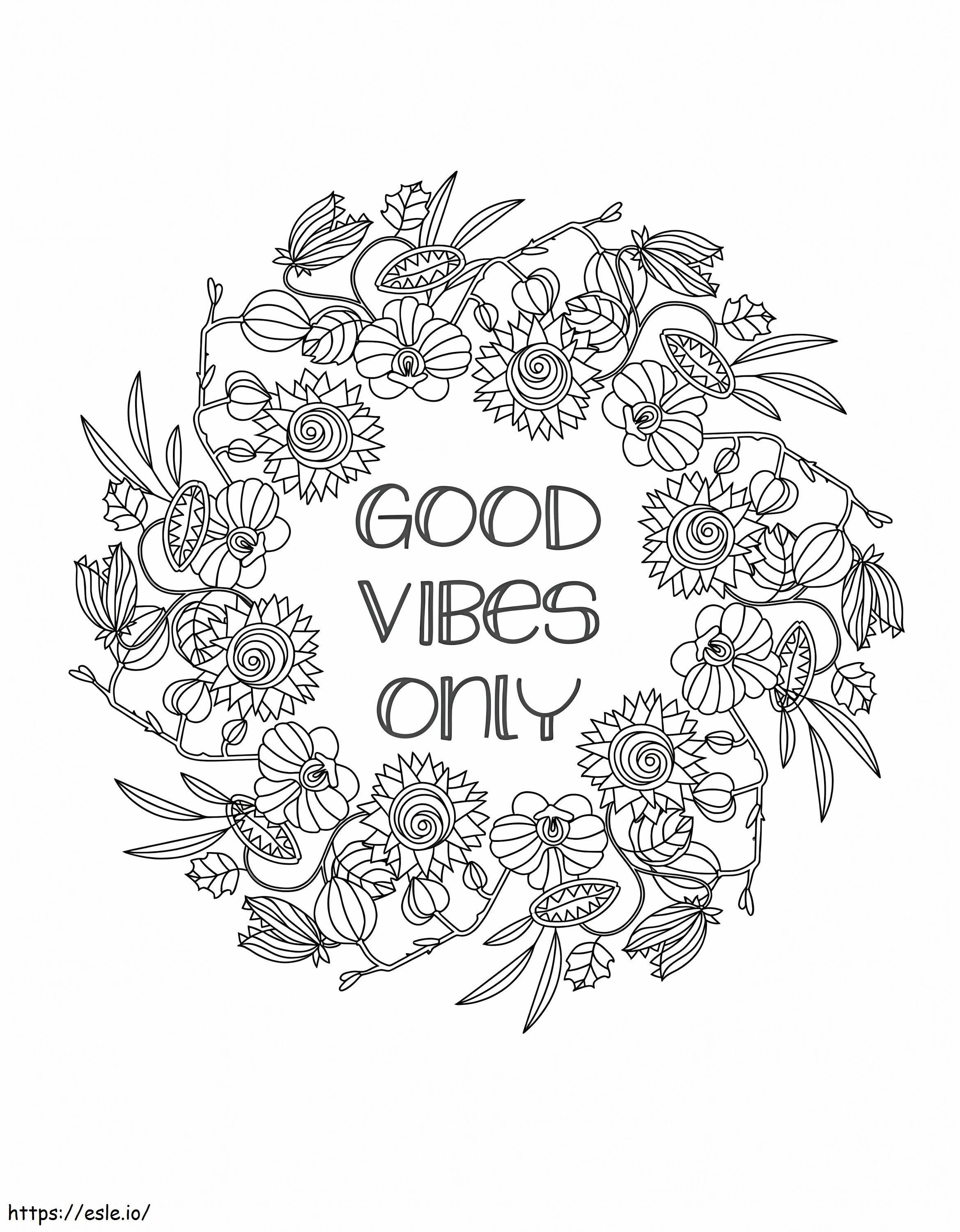 Good Vibes Only coloring page