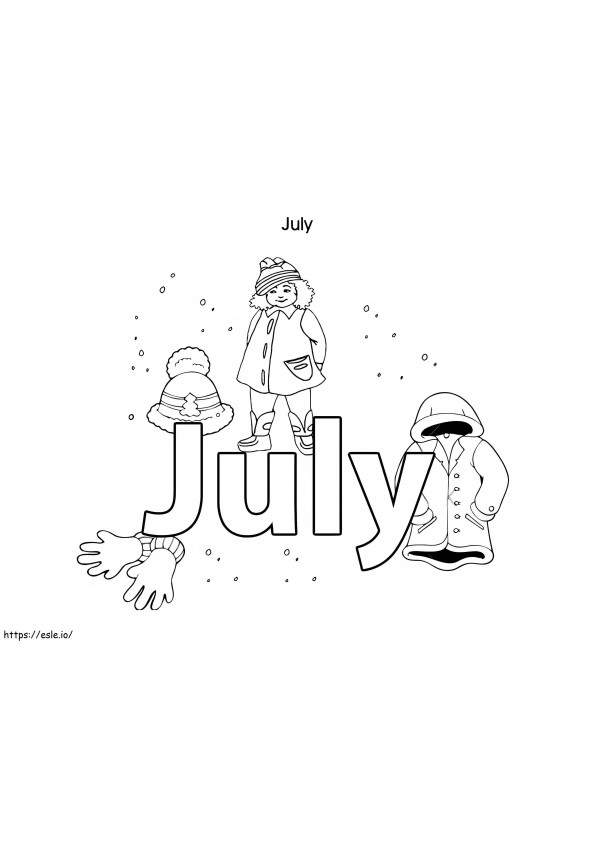 Coloriage Enfants avec juillet à imprimer dessin