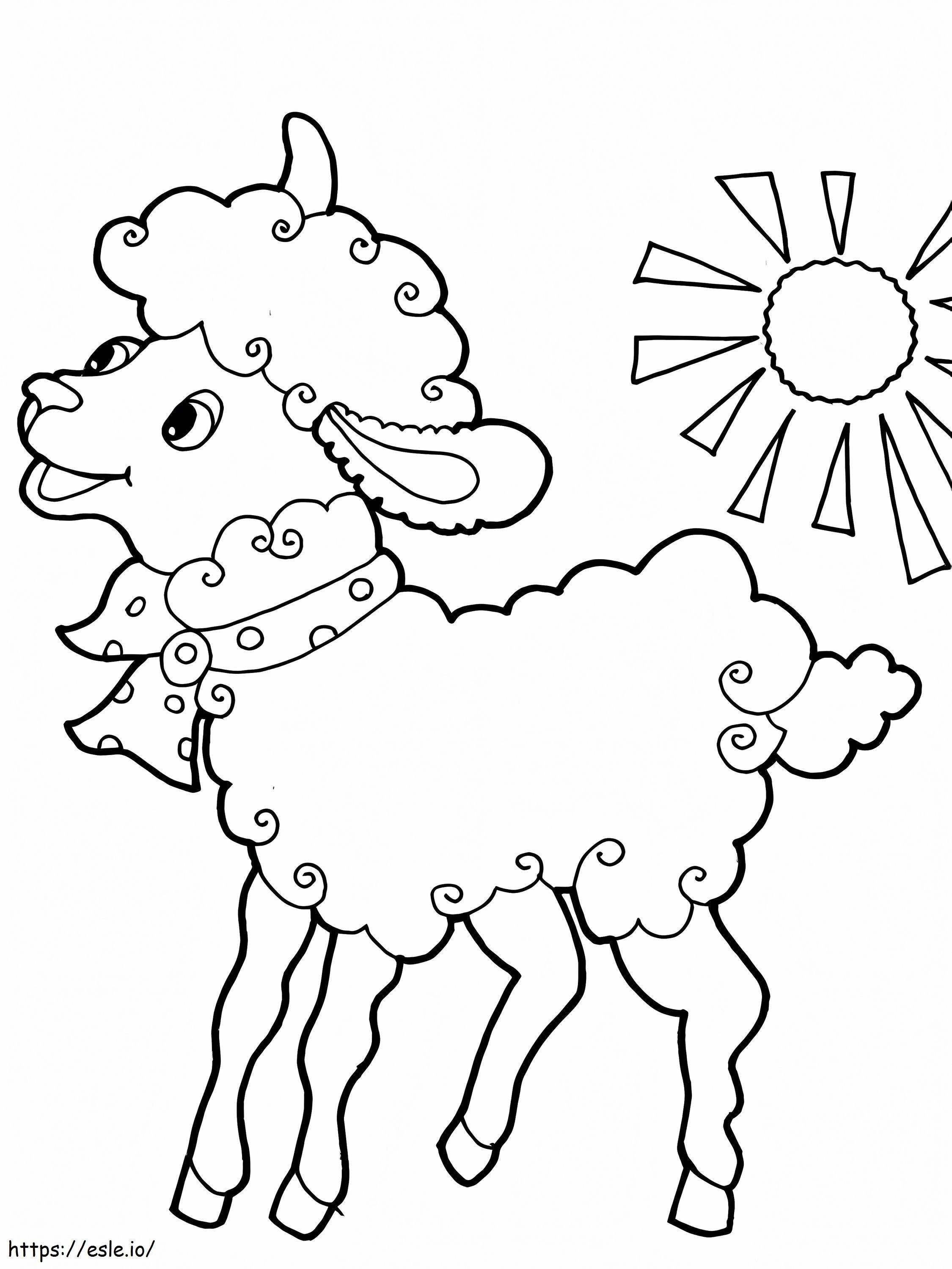 ovelha de desenho animado para colorir