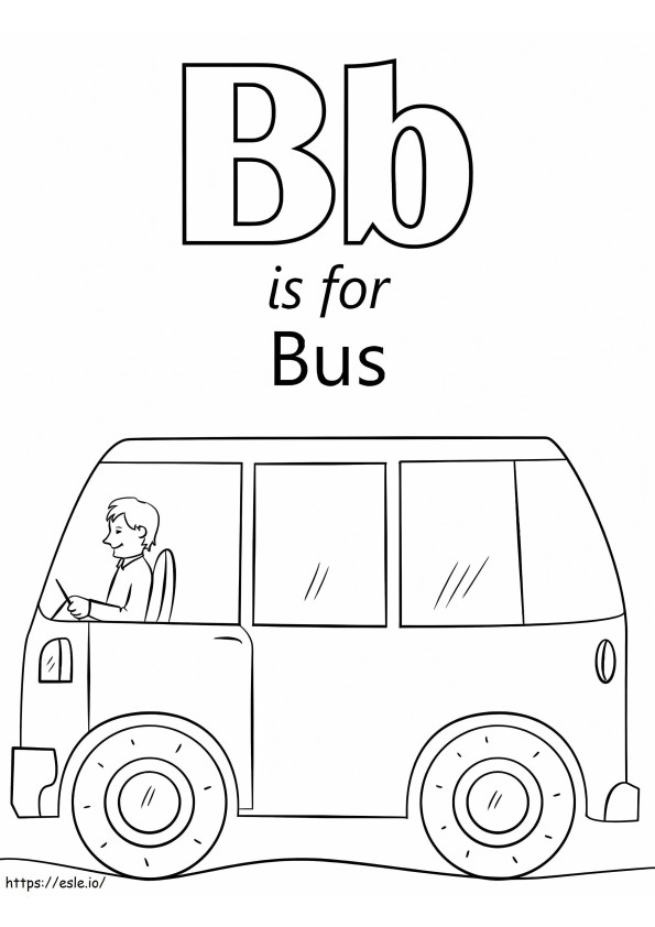 Autobús de la letra B para colorear