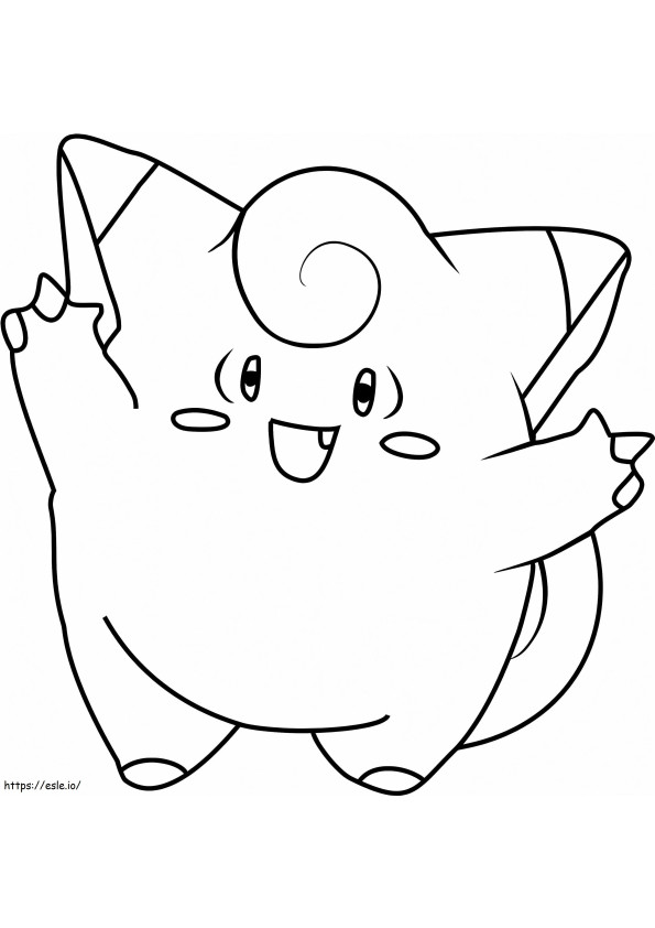Happy Clefairy coloring page
