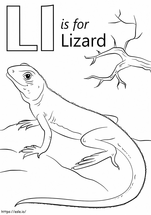Lizard Letter L coloring page