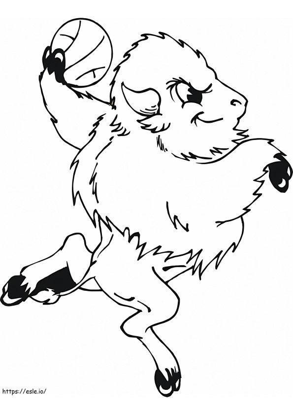 Bison With A Ball coloring page