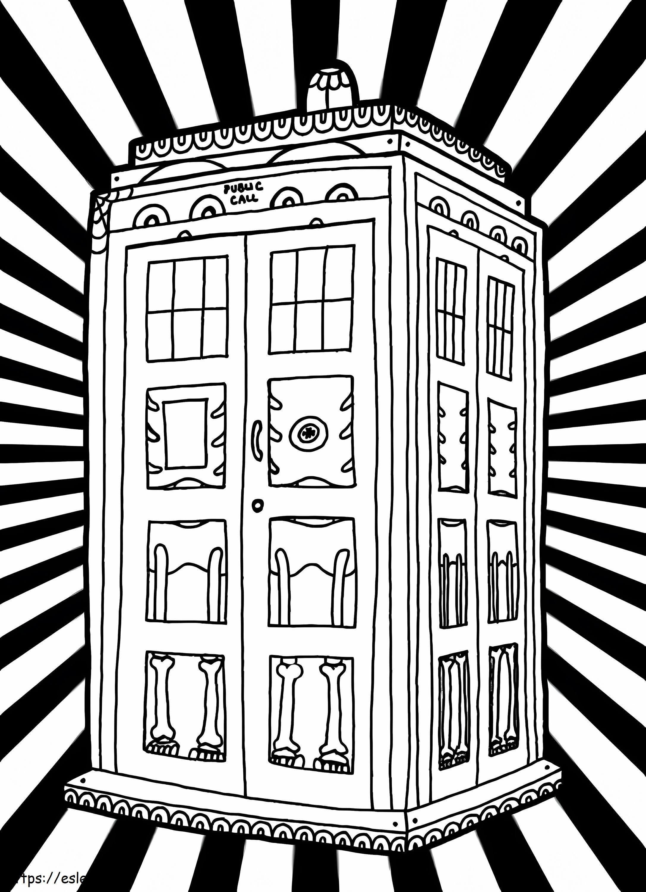 Coloriage Tardis dans Doctor Who à imprimer dessin