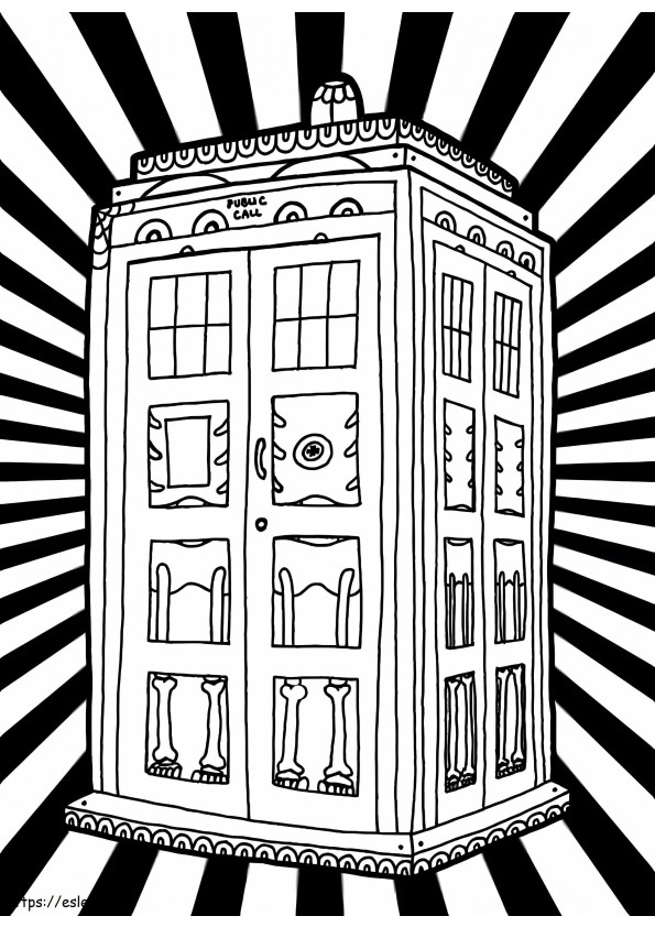 Tardis in Doctor Who kleurplaat