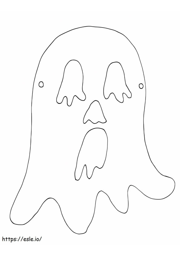 幽霊の怖いマスク ぬりえ - 塗り絵
