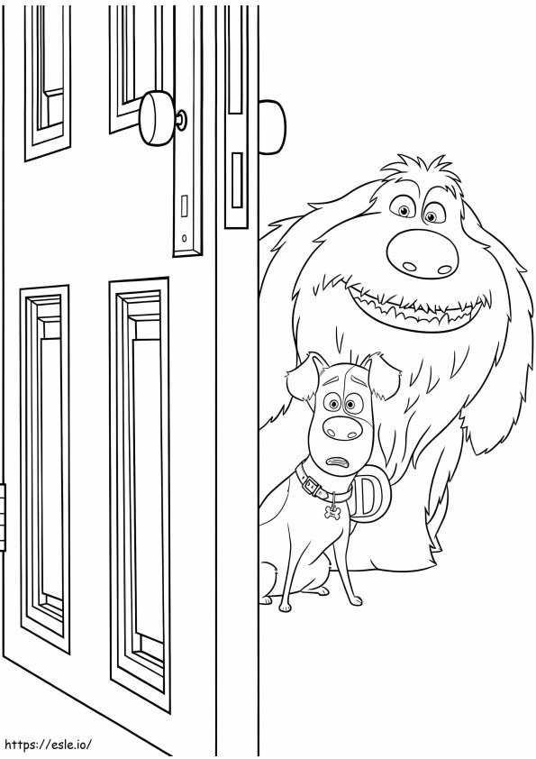 Duke And Max Open A Door coloring page