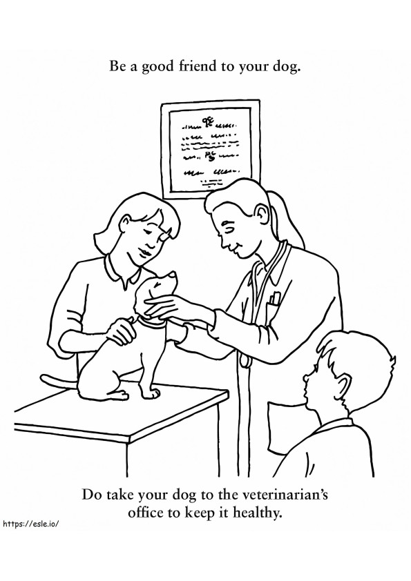 Dog Friend Veterinarian coloring page