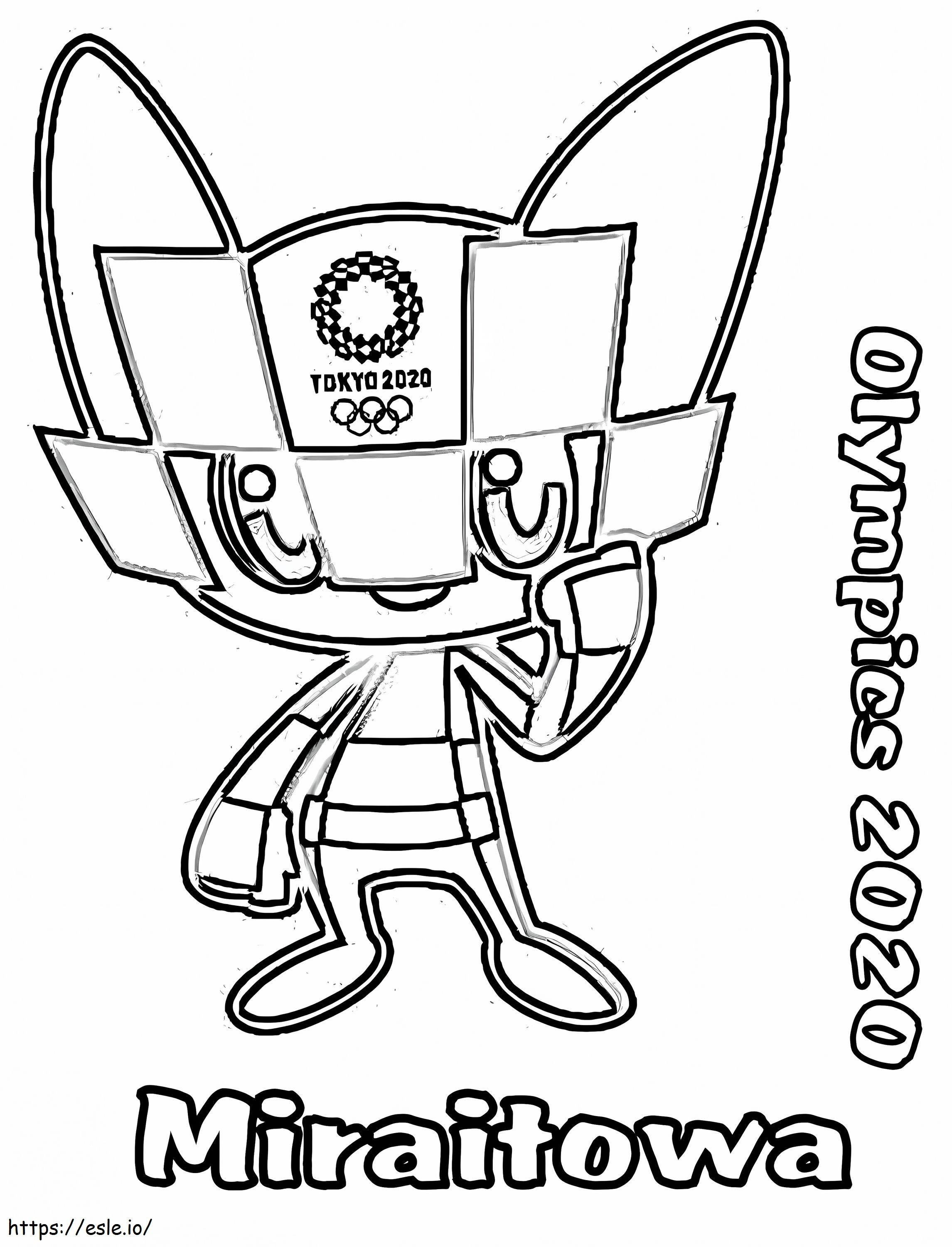 Coloriage Jeux Olympiques 2020 Miraitowa à imprimer dessin