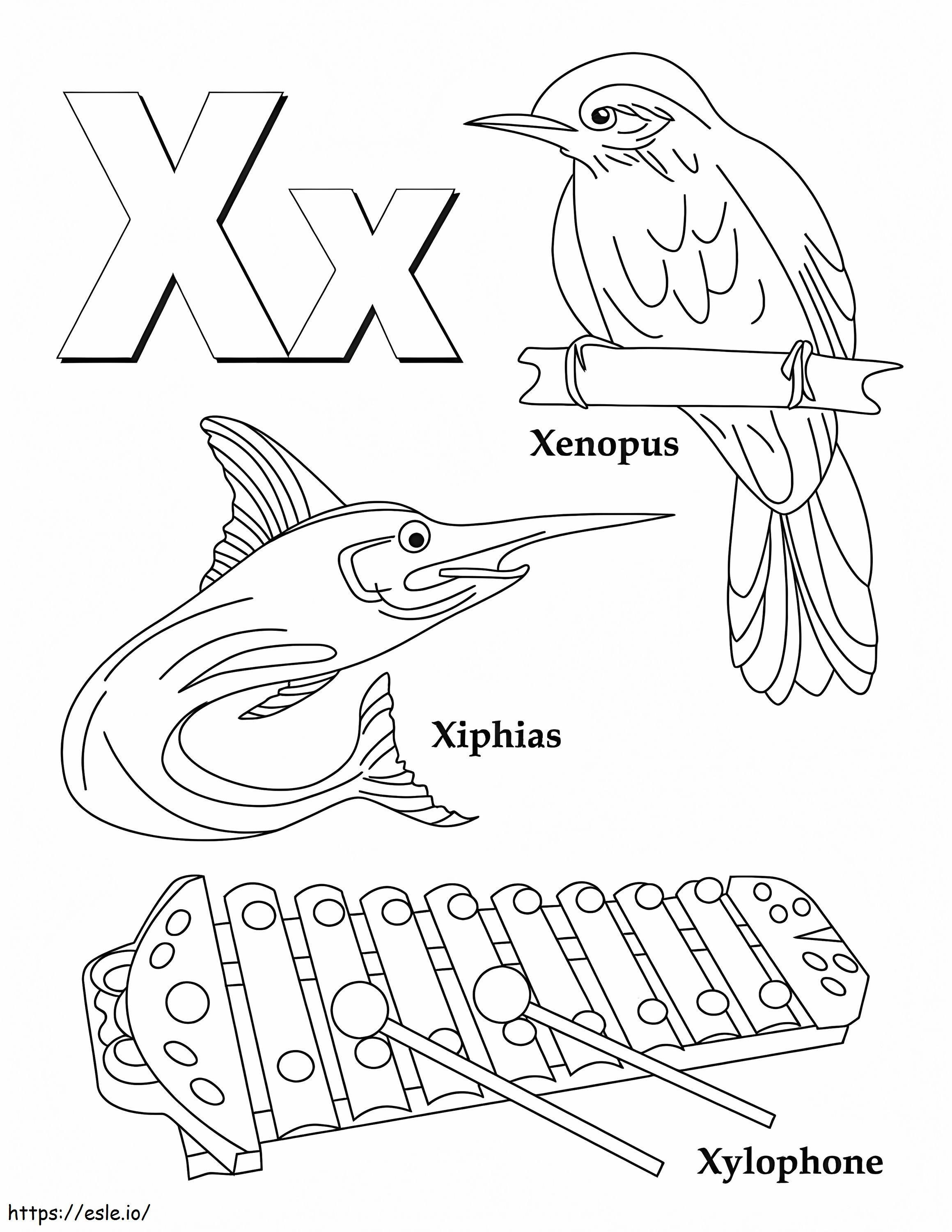 Coloriage Lettre X 5 à imprimer dessin