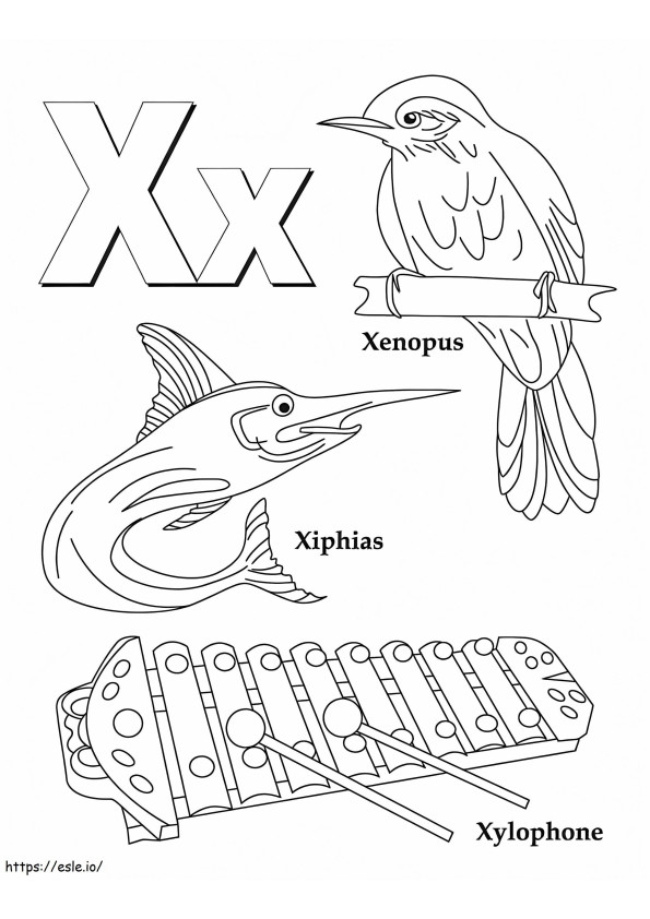 Coloriage Lettre X 5 à imprimer dessin