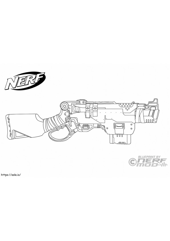 Pistola Nerf 6 para colorear