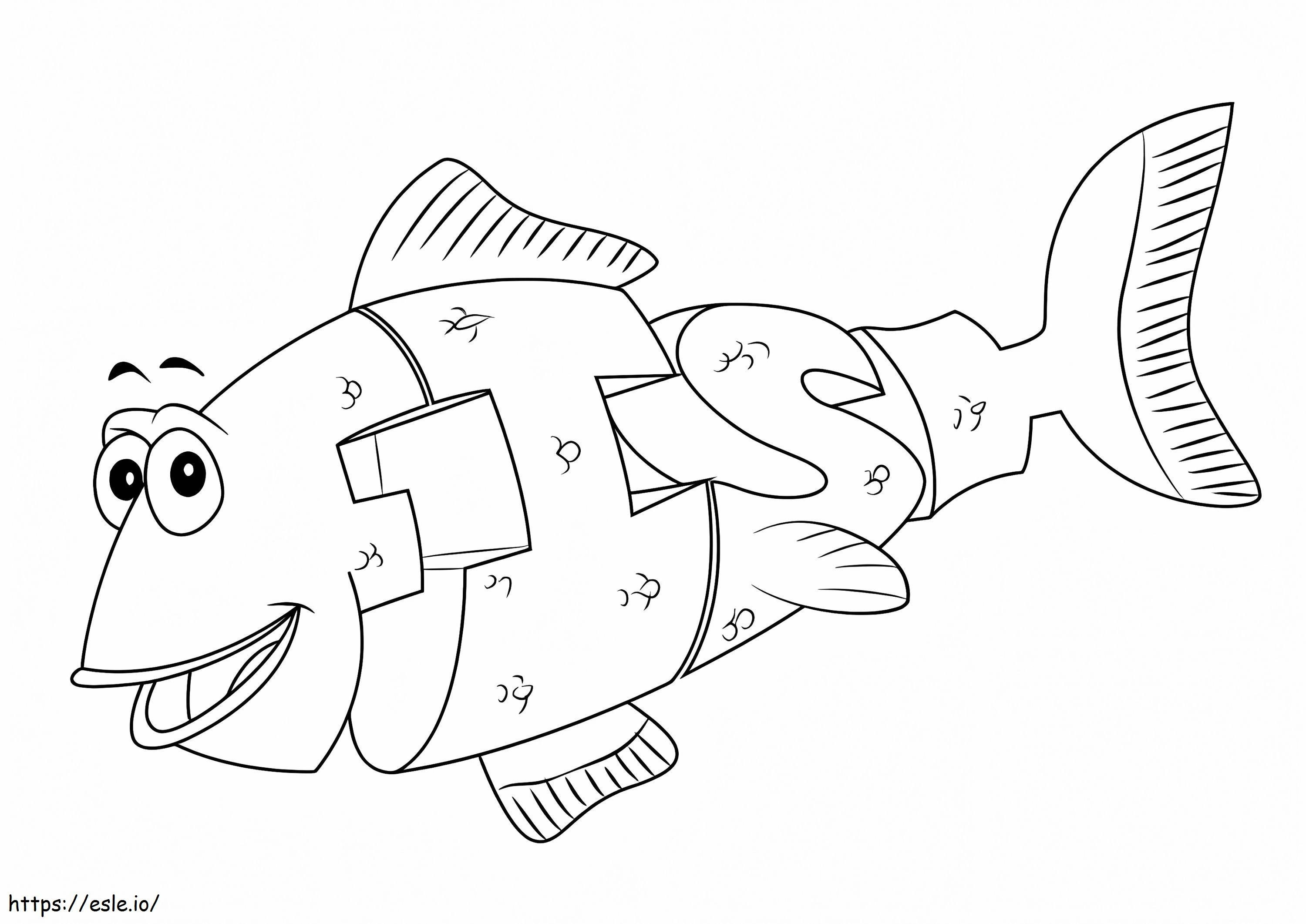 WordWold Fish coloring page