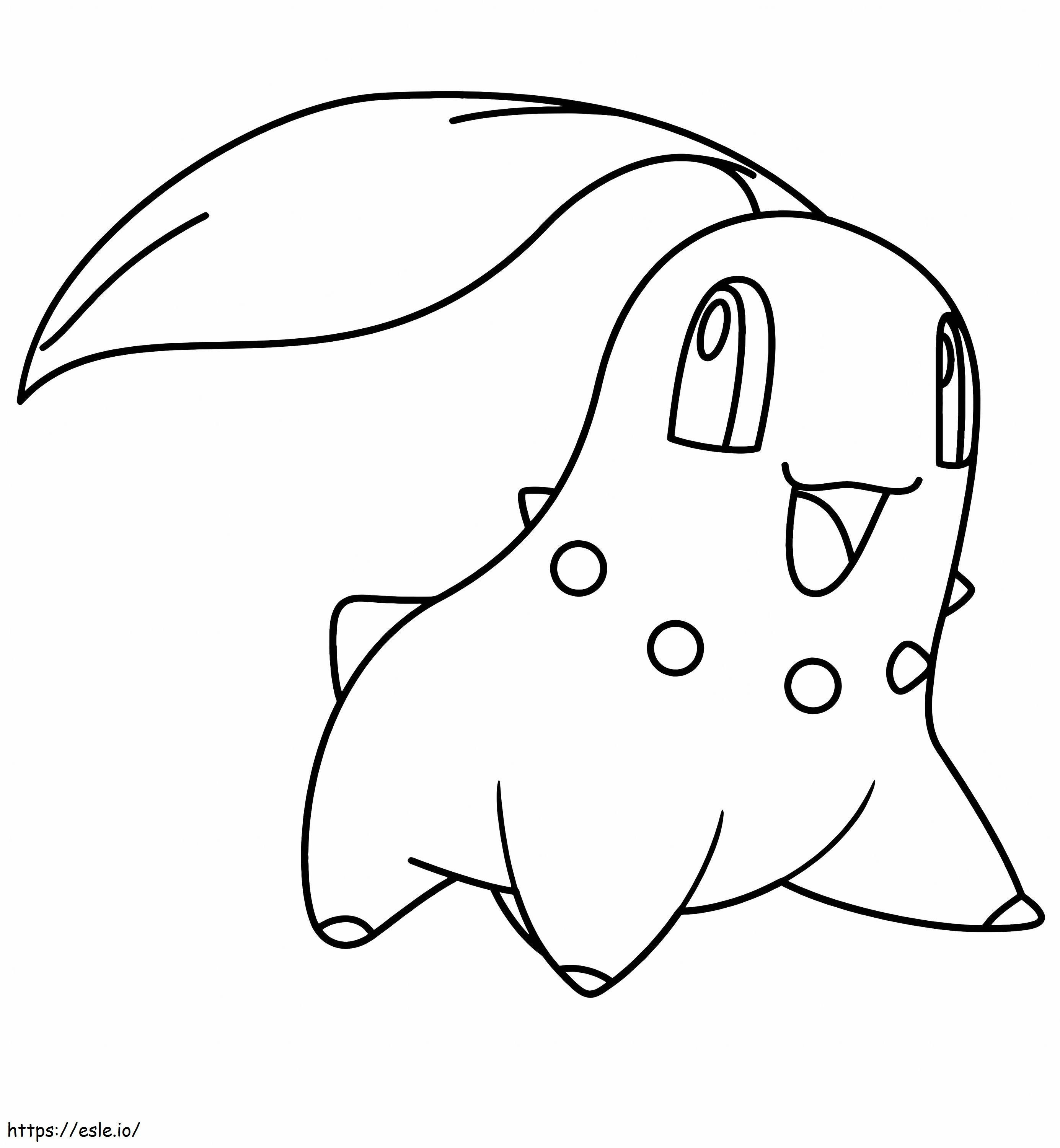 Happy Chikorita Pokemon coloring page
