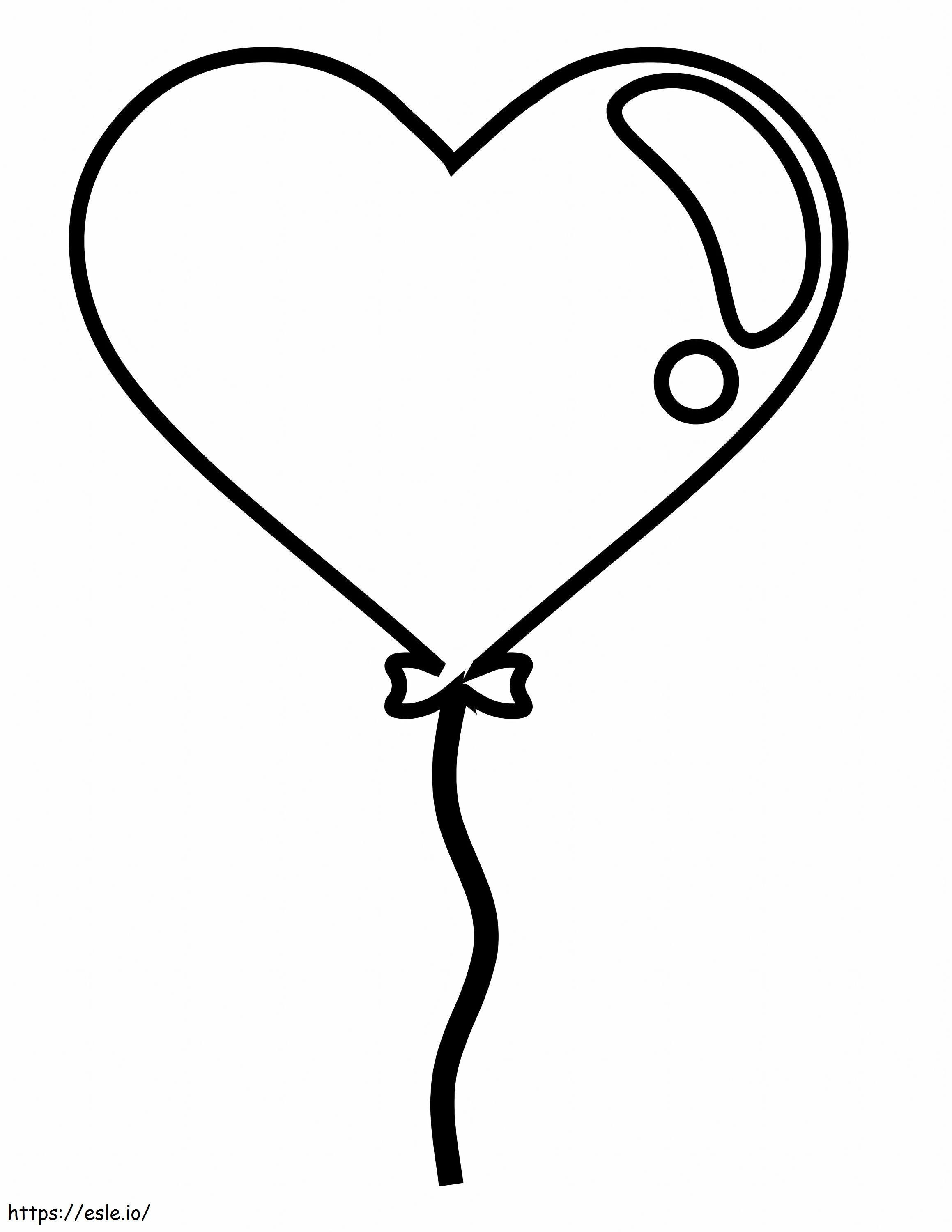 Easy Heart Balloon Scaled coloring page