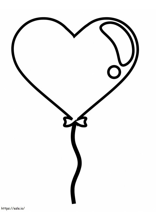Easy Heart Balloon Scaled coloring page
