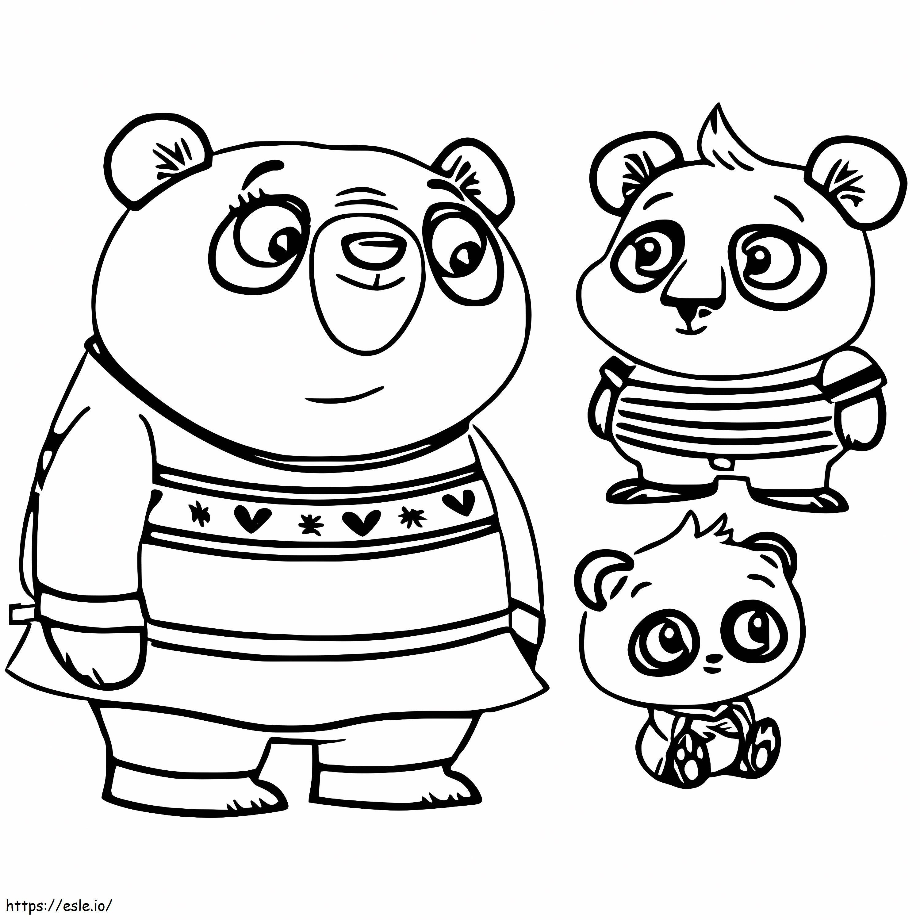 Coloriage Nico Panda Body Panda Amanda Panda à imprimer dessin