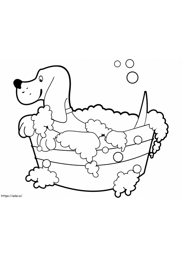 Beagle tomando baño para colorear